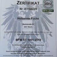 Zertifikat von Holzernte Fuchs